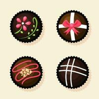 Collection of Chocolate Bonbon Dessert Illustration vector