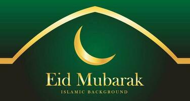 Eid Mubarak Green Background Design Template vector