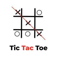 tic tac dedo del pie juego con vector ilustración.