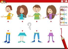 match halves of pictures with children educational game vector