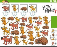 how many cartoon dogs characters counting activity vector