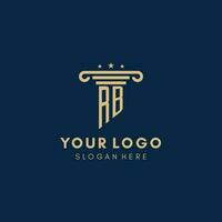 RB monogram initial logo with pillar and stars, best design for legal firm vector