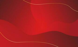 abstract red backround with gold line vector