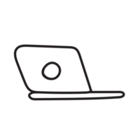 Laptop computer. Technology doodles hand drawn png