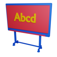 3d illustration standing blackboard icon on transparent background, suitable to use in education, learning, presentations, business and more png