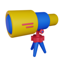 3d ilustración telescopio icono en transparente fondo, adecuado a utilizar en educación, aprendiendo, presentaciones, negocio y más png