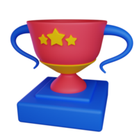 3d ilustración trofeo icono en transparente fondo, adecuado a utilizar en educación, aprendiendo, presentaciones, negocio y más png
