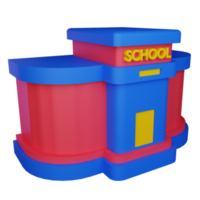 3d illustration school building icon on transparent background, suitable to use in education, learning, presentations, business and more png