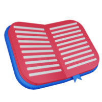 3d illustration open book icon on transparent background, suitable to use in education, learning, presentations, business and more png