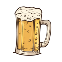 Beer mug illustration, beverage, Beer , Beer art doodle design png