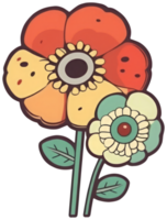 Flower sticker transparent illustration. png