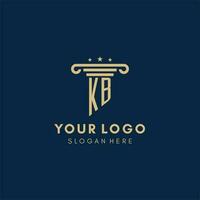 KB monogram initial logo with pillar and stars, best design for legal firm vector