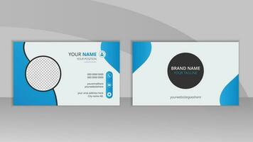 Modern elegant double sided business card design template with background photo space vector