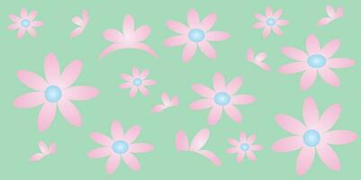 Seamless pattern delicate chamomile flowers retro style. EPS10 vector