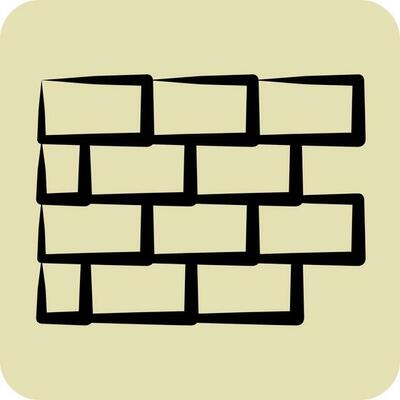 Icon Brickwork. suitable for Paint Art Tools symbol. hand drawn style. simple design editable. design template vector. simple illustration