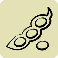 Icon Soya Beans. suitable for Nuts symbol. hand drawn style. simple design editable vector