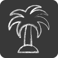 Icon Palm. suitable for Summer symbol. chalk Style. simple design editable. design template vector. simple illustration vector