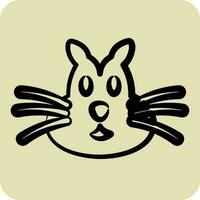 Icon Chipmunk. related to Animal Head symbol. hand drawn style. simple design editable vector