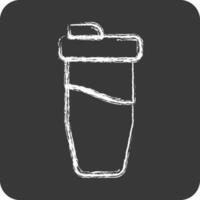 Icon Protein Shake. related to Combat Sport symbol. chalk Style. simple design editable.boxing vector