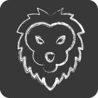 icono león. relacionado a animal cabeza símbolo. tiza estilo. sencillo diseño editable vector