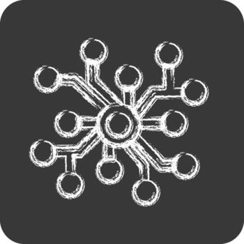 Icon Neural Network. related to Machine Learning symbol. chalk Style. simple design editable vector
