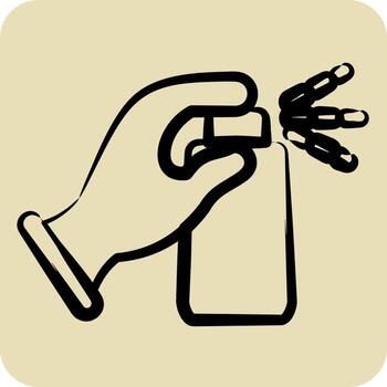 icono desinfección. adecuado para gripe símbolo. mano dibujado estilo. sencillo diseño editable. diseño modelo vector