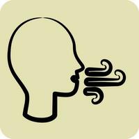 Icon Difficulty Breathing. suitable for flu symbol. hand drawn style. simple design editable. design template vector