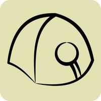 Icon Tent. suitable for education symbol. hand drawn style. simple design editable. design template vector