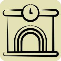 Icon Railway Station. suitable for education symbol. hand drawn style. simple design editable. design template vector