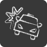 Icon Car Crash. suitable for Automotive symbol. chalk Style. simple design editable. design template vector