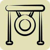 Icon Gong. related to Combat Sport symbol. hand drawn style. simple design editable.boxing vector