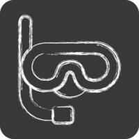 Icon Mask and Snorkel. related to Thailand symbol. chalk Style. simple design editable.World Travel vector