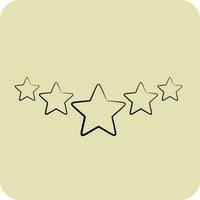 Icon Five Stars Rating. related to Stars symbol. hand drawn style. simple design editable. simple vector icons