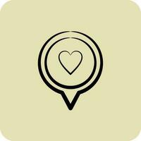 Icon Location. related to Valentine's Day symbol. hand drawn style. simple design editable vector