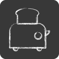 Icon Toaster. suitable for Kitchen Appliances symbol. chalk Style. simple design editable vector