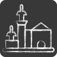 Icon Castle. suitable for education symbol. chalk Style. simple design editable. design template vector