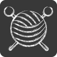 Icon Knitting. suitable for education symbol. chalk Style. simple design editable. design template vector