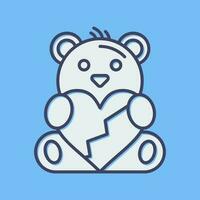 icono de vector de oso de peluche