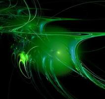 yellow and green abstract drawing on a black background, color digital graphics, design photo