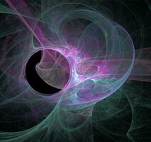 purple and blue abstract drawing on a black background, color digital graphics, design photo