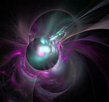 purple and blue abstract drawing on a black background, color digital graphics, design photo