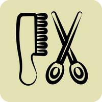 Icon Hair Salon. suitable for Barbershop symbol. hand drawn style. simple design editable. design template vector. simple illustration vector