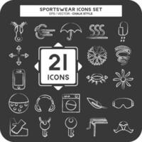 Icon Set Sportswear. suitable for education symbol. chalk Style. simple design editable. design template vector. simple illustration vector