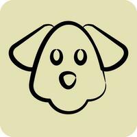 Icon Dog. related to Animal Head symbol. hand drawn style. simple design editable vector