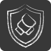 Icon Sheild. related to Combat Sport symbol. chalk Style. simple design editable.boxing vector