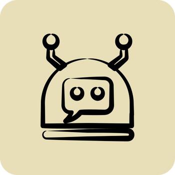Icon Chatbot. related to Machine Learning symbol. hand drawn style. simple design editable vector