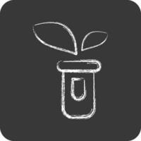 Icon Sprout. related to Flora symbol. chalk Style. simple illustration. plant. Oak. leaf. rose vector