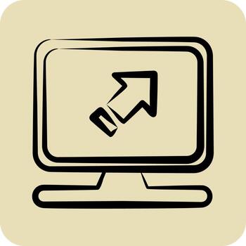 Icon Computer System. related to Machine Learning symbol. hand drawn style. simple design editable vector