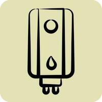 Icon Water Heater. suitable for Kitchen Appliances symbol. hand drawn style. simple design editable vector