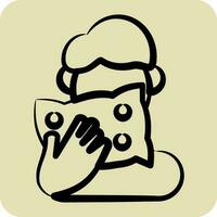 Icon Cough. suitable for flu symbol. hand drawn style. simple design editable. design template vector